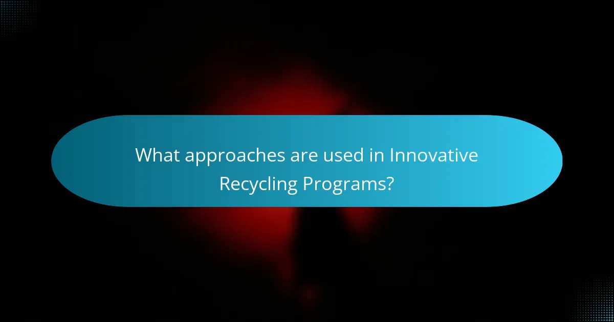 What approaches are used in Innovative Recycling Programs?