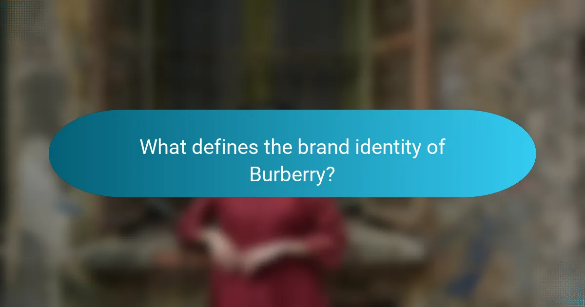 What defines the brand identity of Burberry?