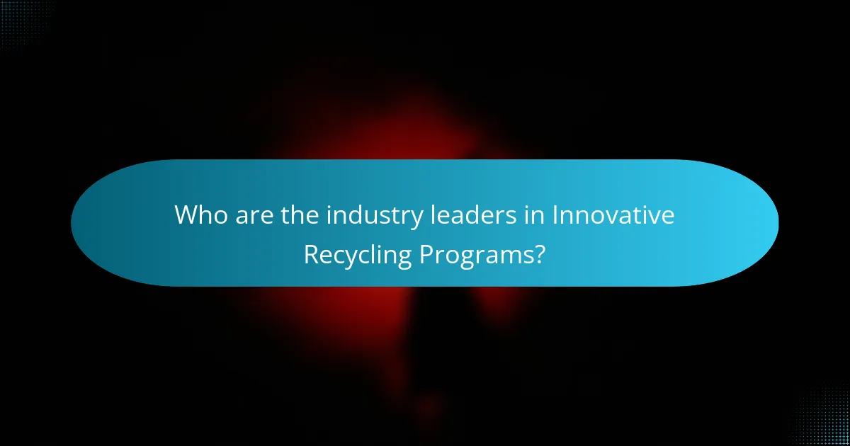 Who are the industry leaders in Innovative Recycling Programs?